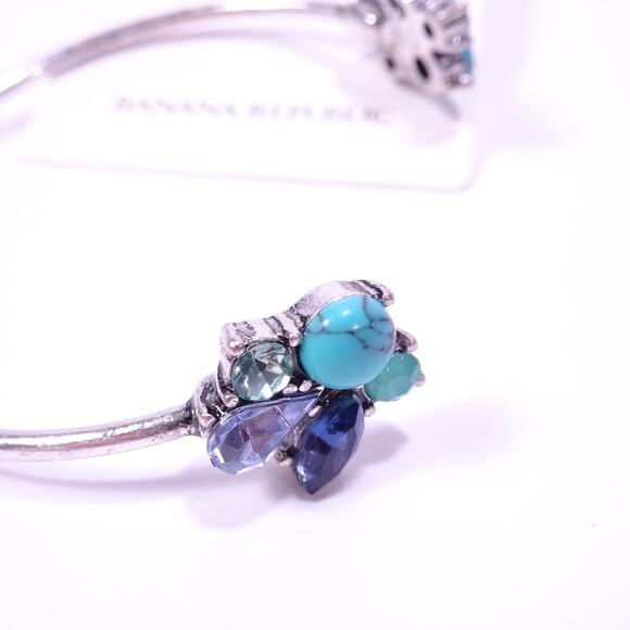 Banana Republic Women's Lapis Turq Gemstone Garlands Cuff Bracelet NWT 48 - Picture 6 of 6